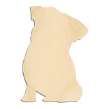 Laser-cut baltic birch silhouette of TILTED HEAD SITTING DOG PUG
