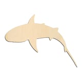 Laser-cut baltic birch silhouette of TOP DOWN SHARK