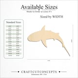 Size reference chart for TOP DOWN SHARK