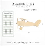 Size reference chart for TOY AIRPLANE SIDE SILHOUETTE