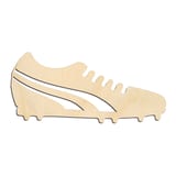 Laser-cut baltic birch silhouette of Soccer Cleat