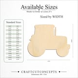 Size reference chart for TRACTOR CAB SILHOUETTE