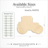 Size reference chart for TRACTOR COMPACT CAB SILHOUETTE
