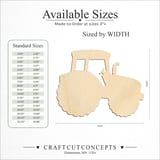 Size reference chart for TRACTOR ENCLOSED CAB