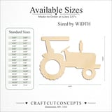 Size reference chart for TRACTOR OPEN CAB