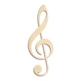 Laser-cut baltic birch silhouette of TREBLE CLEF SLIM