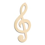 Laser-cut baltic birch silhouette of TREBLE CLEF STANDARD