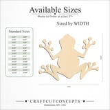 Size reference chart for TREE FROG