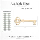 Size reference chart for TREFOIL BOW SKELETON KEY