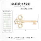 Size reference chart for TREIPLE LOOP SKELETON KEY