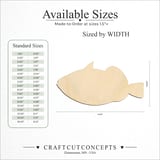 Size reference chart for TRIGGER FISH