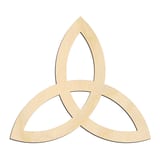 Laser-cut baltic birch silhouette of TRIQUETA SYMBOL