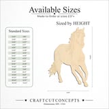 Size reference chart for ENGRAVED TROTTING HORSE