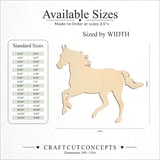 Size reference chart for Trotting Horse