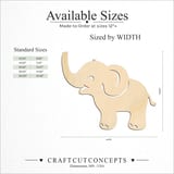 Size reference chart for TRUMPETING ELEPHANT