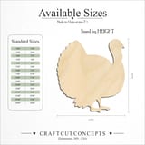 Size reference chart for Turkey Classic