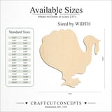 Size reference chart for Walking Turkey