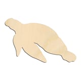 Laser-cut baltic birch silhouette of CLASSIC SWIMMING TURTLE