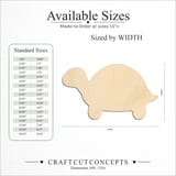 Size reference chart for CUTE TURTLE