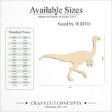 Size reference chart for UPRIGHT CRESTED DINOSAUR