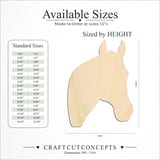 Size reference chart for UPRIGHT HORSE HEAD