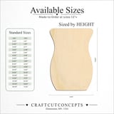 Size reference chart for Curved Body Vase