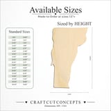Size reference chart for VERMONT STATE CRAFT VARIANT