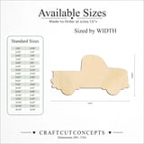 Size reference chart for VINTAGE TRUCK SILHOUETTE