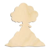 Laser-cut baltic birch silhouette of VOLCANO