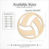 Size reference chart for VOLLEY BALL OUTLINE