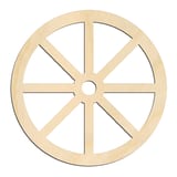 Laser-cut baltic birch silhouette of WAGON WHEEL BROAD SPOKES