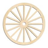 Laser-cut baltic birch silhouette of Wagon Wheel Narrow Spokes