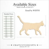 Size reference chart for WALKING CAT TAIL UP