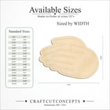 Size reference chart for Washing Hands