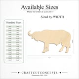 Size reference chart for WATER BUFFALO