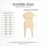 Size reference chart for WEIMARANER TWO PIECE BACK VIEW