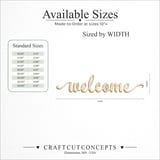 Size reference chart for WELCOME SCRIPT