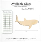 Size reference chart for WHALE SHARK SILHOUETTE