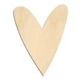 Laser-cut baltic birch silhouette of TALL WHIMSICAL HEART