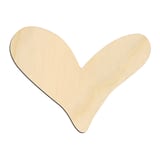 Laser-cut baltic birch silhouette of WIDE WHIMSICAL HEART