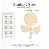 Size reference chart for WHIMSICAL SUN FLOWER