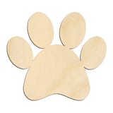 Laser-cut baltic birch silhouette of WIDE SPACED PAW PRINT