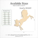 Size reference chart for WILD REARING HORSE