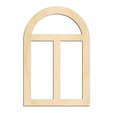 Laser-cut baltic birch silhouette of WINDOW ARCH DOUBLE PANEL