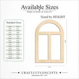 Size reference chart for WINDOW ARCH DOUBLE PANEL
