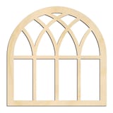 Laser-cut baltic birch silhouette of WINDOW CATHEDRAL TRIPLE ARCH