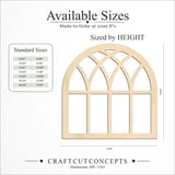 Size reference chart for WINDOW CATHEDRAL TRIPLE ARCH