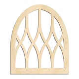 Laser-cut baltic birch silhouette of Gothic Arch Window