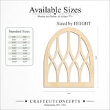 Size reference chart for Gothic Arch Window