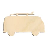 Laser-cut baltic birch silhouette of WINDOWED BUS WITH BOARD